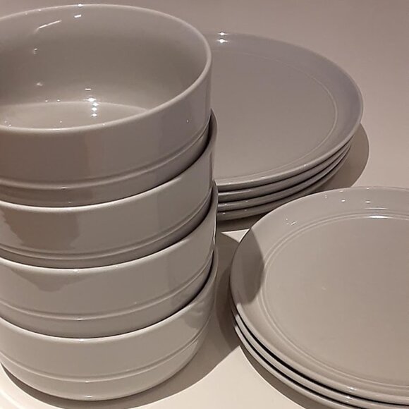 Crate&Barrel Light Grey Cereal Bowls - set of (4) - Picture 6 of 7